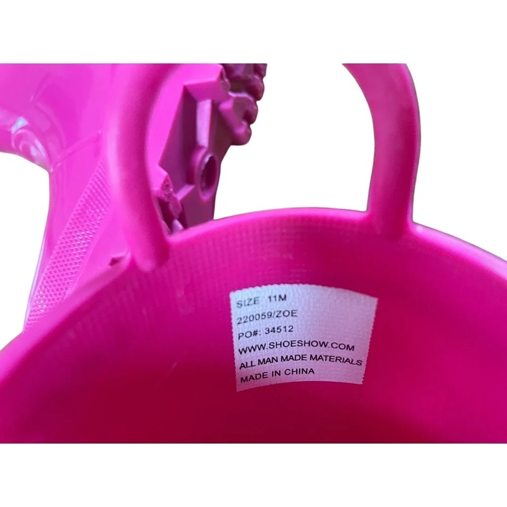 Stormy Mountain‎ Pink Rubber Rain Boots Size 11M Waterproof pull On Handles